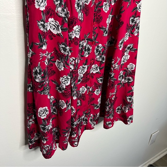 TORRID NEW Acas Flutter Sleeve Button Front Mini Dress Floral Pink Size 0 - Picture 6 of 7